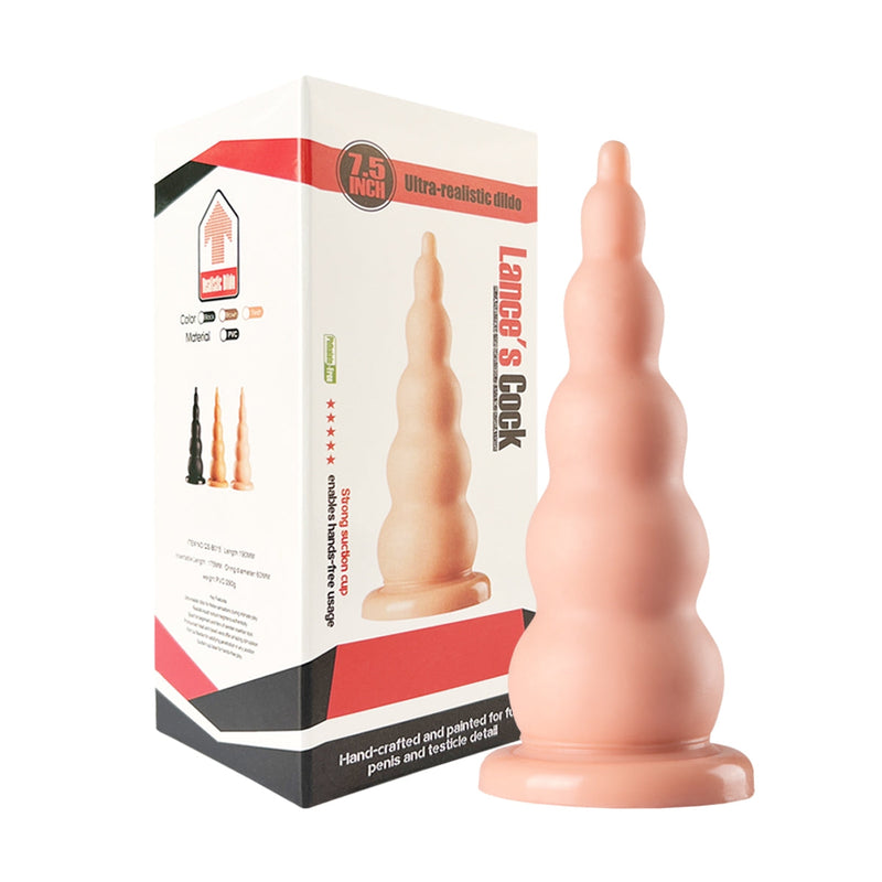 Lance's - PVC Dildo met Zuignap - 22,9 cm - Lichte Huidskleur