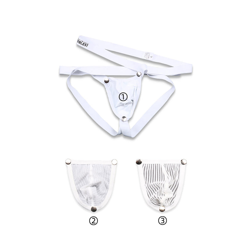 The Noblest - Jockstrap met 3 verwisselbare frontjes - Wit