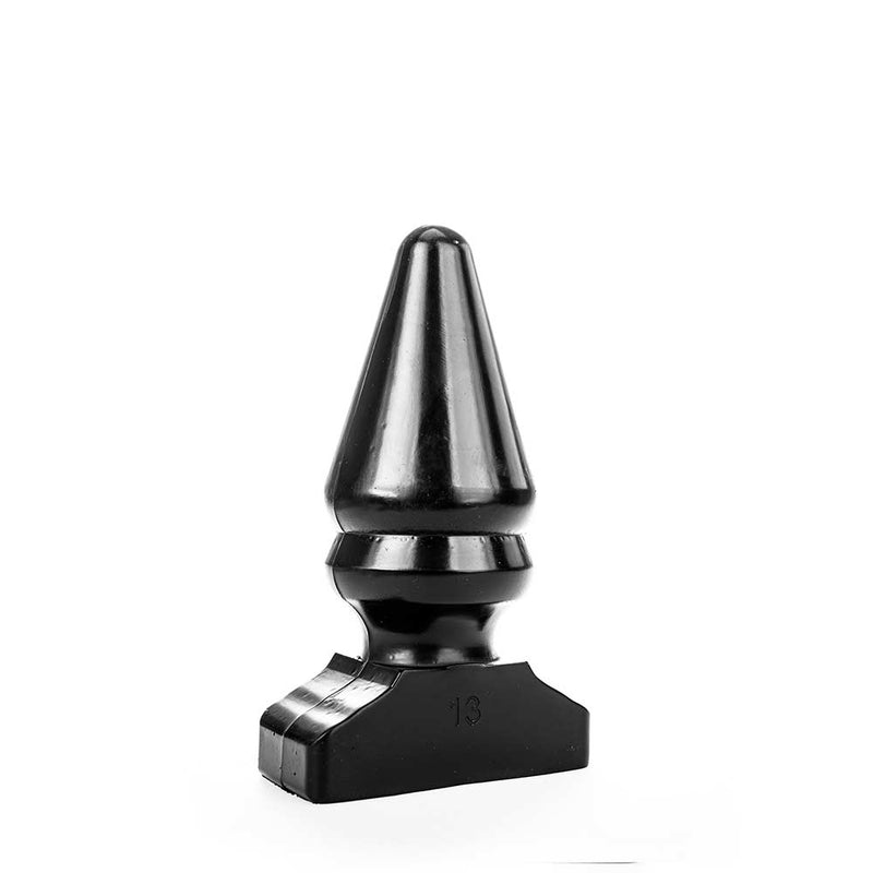 All Black - Grote Buttplug met Extra Ribbel - 28.5 cm - Zwart-Erotiekvoordeel.nl