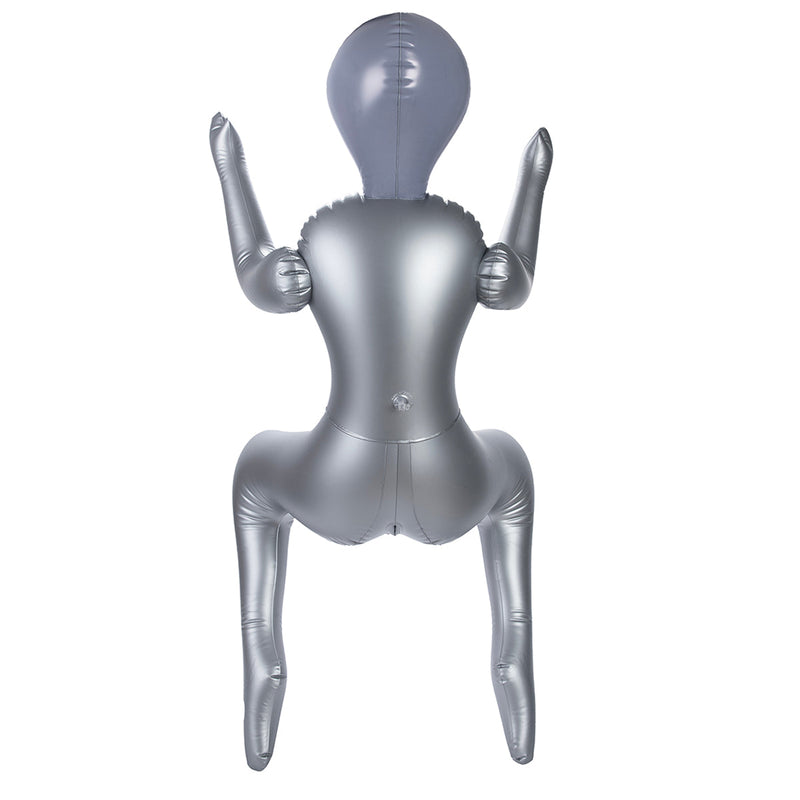 To Infinity - Opblaaspop Alien Vrouw met Drie Borsten - Zilver-Erotiekvoordeel.nl