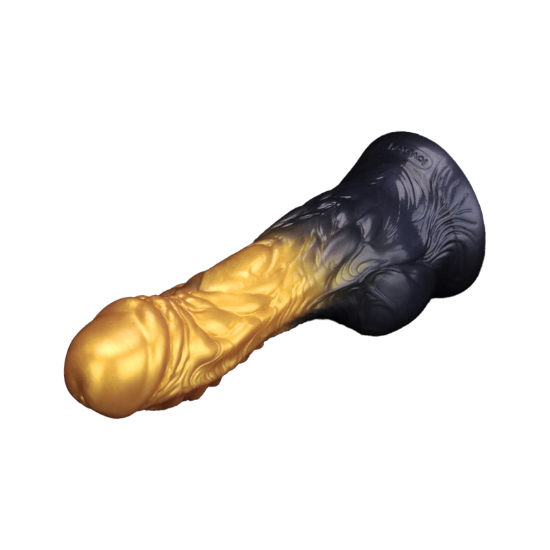 LoveToy - Dual Density Siliconen - Opblaasbare Dildo - Goud/Zwart-Erotiekvoordeel.nl