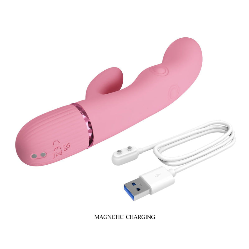 Pretty Love - Zach - Rabbit Vibrator met Vierzijdige Klopfunctie - Roze-Erotiekvoordeel.nl