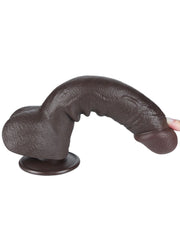 LoveToy - Dildo Met Sliding Skin Technologie - 24 cm x Ø 4,3 cm - Bruin-Erotiekvoordeel.nl