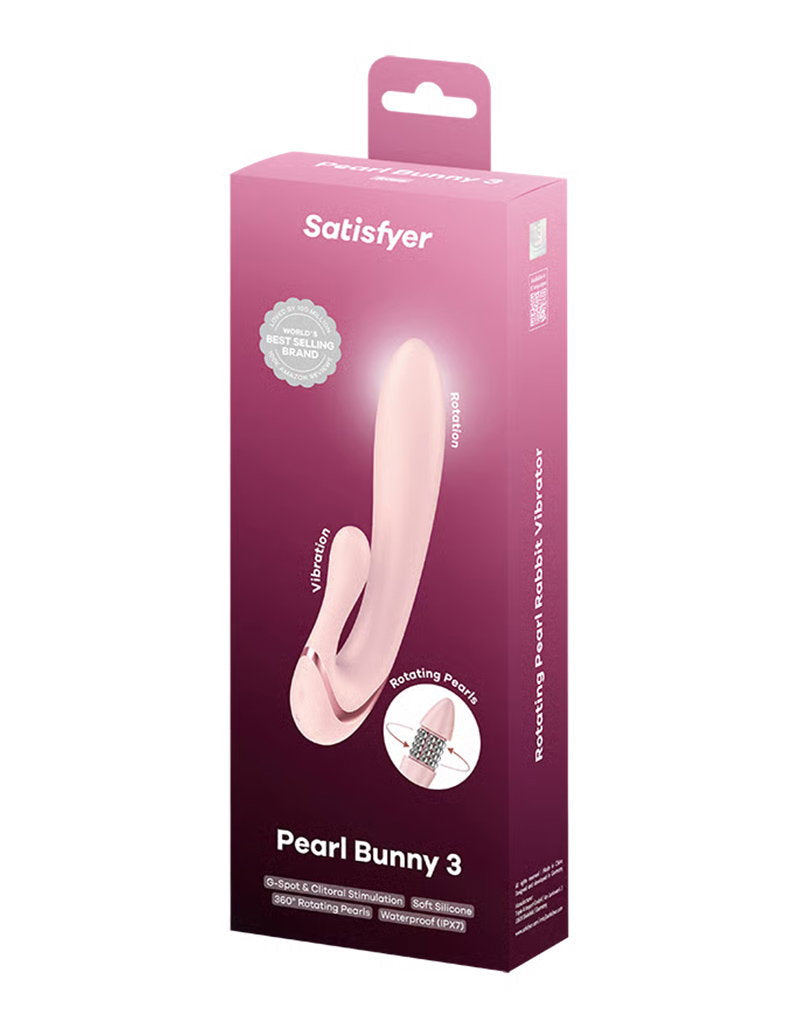 Satisfyer - Pearl Bunny 3 - Roterende Rabbit Vibrator - Roze-Erotiekvoordeel.nl