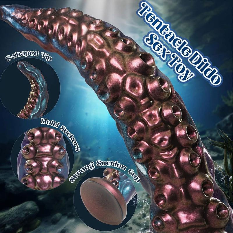 Power Monsters - Maelstrom Beastlord - Tentakel Dildo - Blauw/Paars/Goud-Erotiekvoordeel.nl