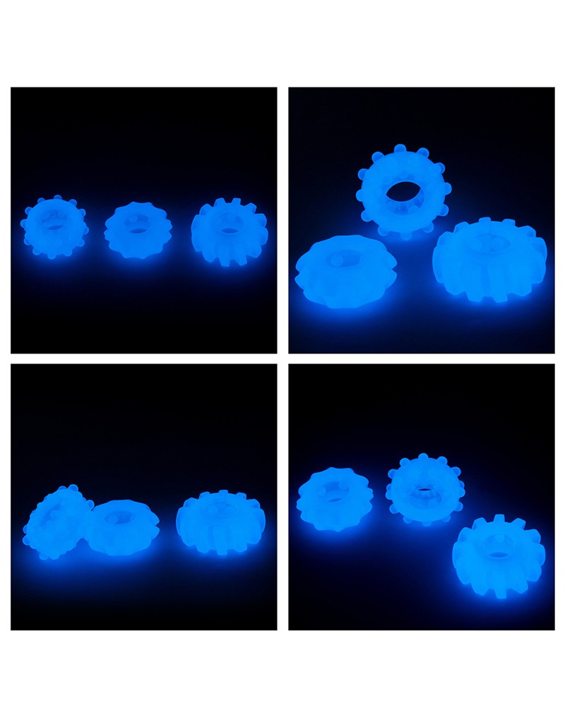 LoveToy - Lumino Play - Cockringen Set 3-delig - Glow In The dark-Erotiekvoordeel.nl