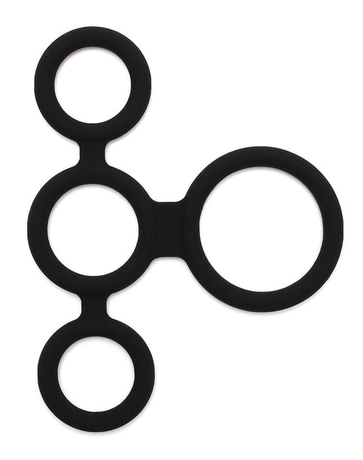 Rimba - Quatro - Cockring En Ball Splitter - Zwart-Erotiekvoordeel.nl