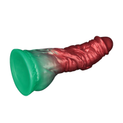 LoveToy - Dual Density Siliconen - Opblaasbare Dildo - Rood/Groen-Erotiekvoordeel.nl