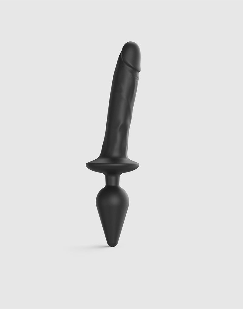Strap-On-Me - Switch Plug-In - 2-in-1 Dildo & Buttplug - Zwart-Erotiekvoordeel.nl