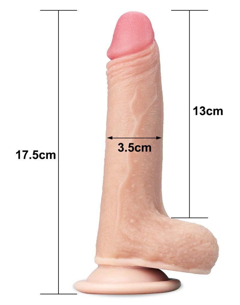 LoveToy - Sliding Skin Dildo - Lengte 18 cm - Lichte Huidskleur-Erotiekvoordeel.nl