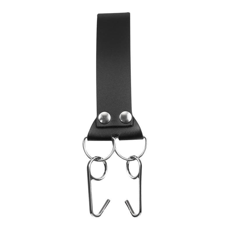Rimba - Lederen Hoofdharnas met Collar en Neushaak - Zwart-Erotiekvoordeel.nl