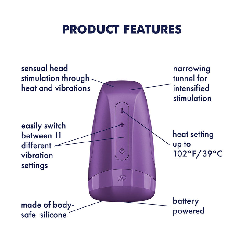 Satisfyer - Battery Series - Men Heat - Masturbator - Paars-Erotiekvoordeel.nl