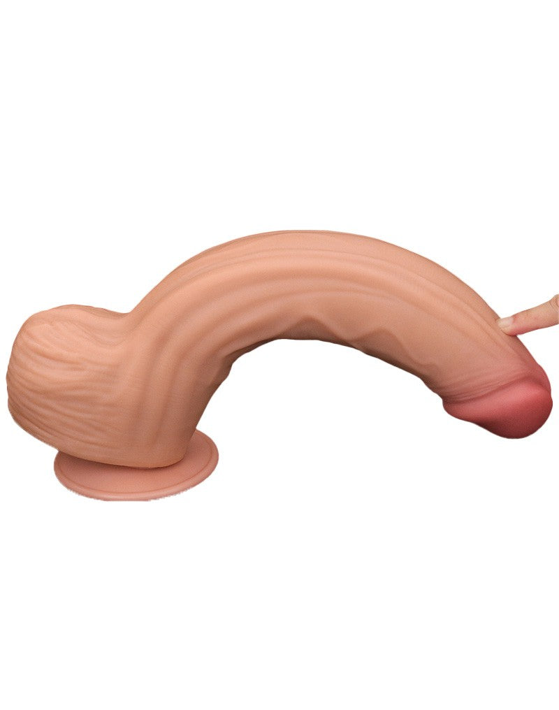 LoveToy - Sliding Skin Dildo - Lengte 31 cm - Lichte Huidskleur-Erotiekvoordeel.nl