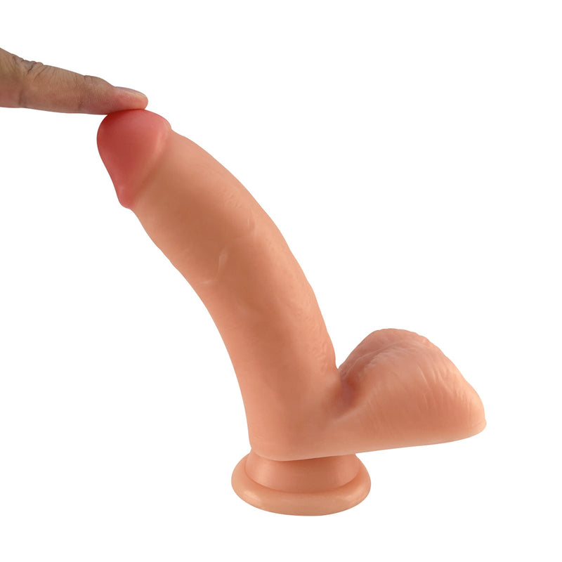 Lance's - PVC Dildo met Zuignap - 17,0 cm - Lichte Huidskleur