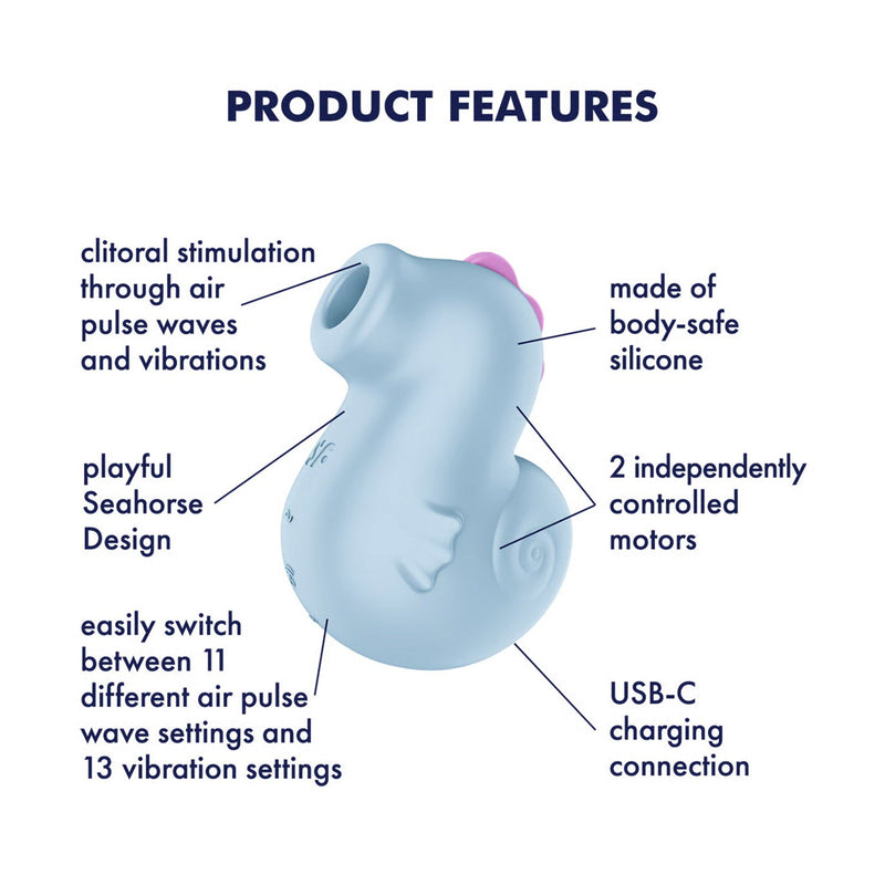 Satisfyer - Sea Pony - Luchtdruk Vibrator - Blauw-Erotiekvoordeel.nl