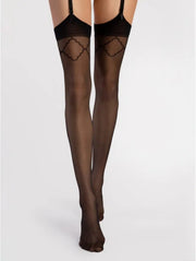 Fiore - Kousen - Sogno Stockings - 20 denier - Zwart-Erotiekvoordeel.nl