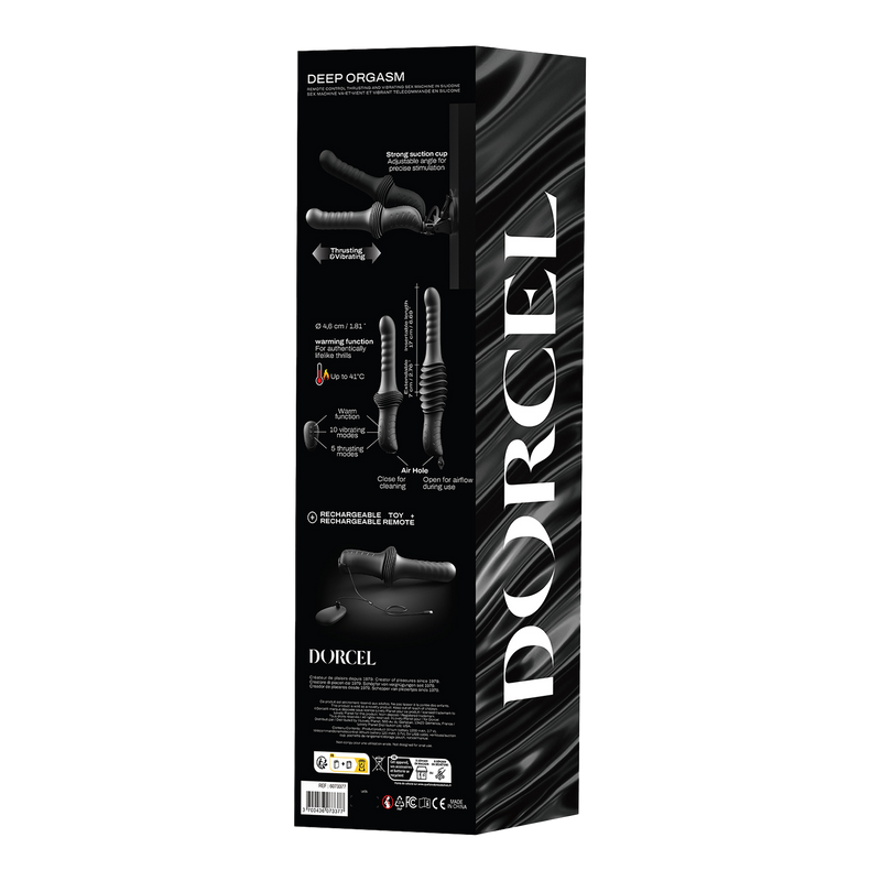 Dorcel - Deep Orgasm - Stotende Vibrator - Verwarmend - Met Zuignap - Zwart-Erotiekvoordeel.nl