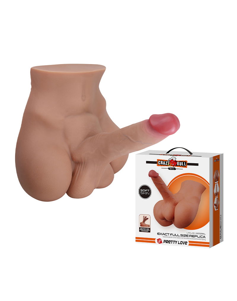 Crazy Bull - Rhyne - Masturbator met Buigzame Dildo - Lichte Huidskleur-Erotiekvoordeel.nl