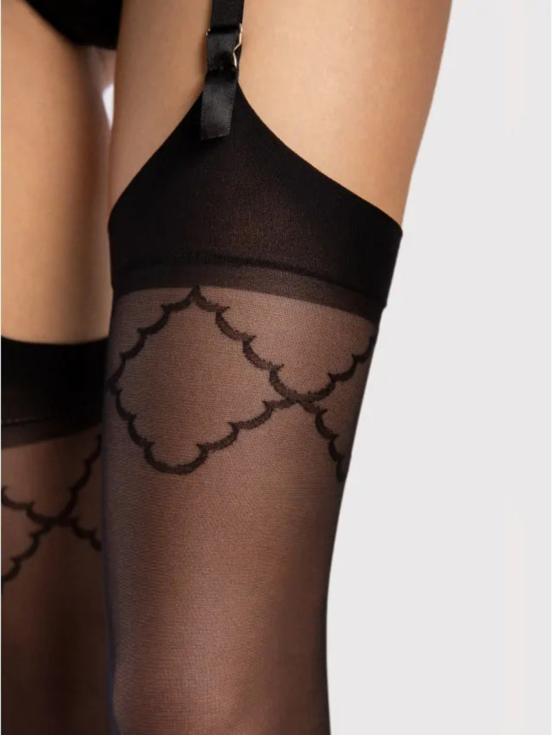 Fiore - Kousen - Sogno Stockings - 20 denier - Zwart-Erotiekvoordeel.nl