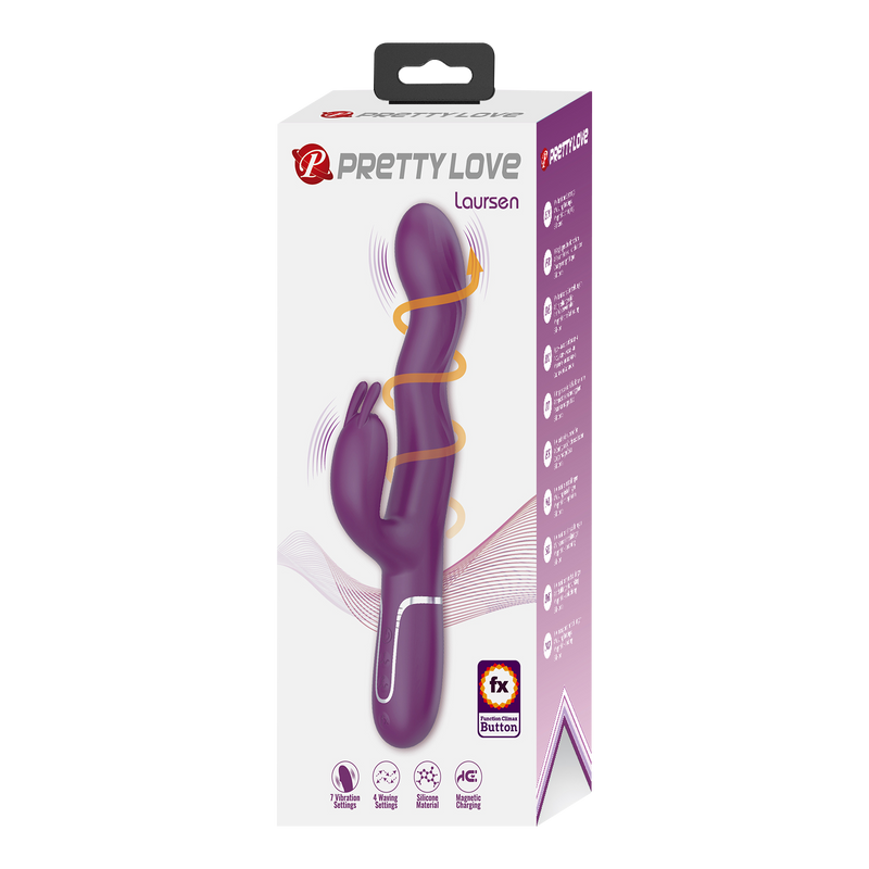 Pretty Love - Laurens - Rabbit Vibrator met Climax Button - Paars-Erotiekvoordeel.nl