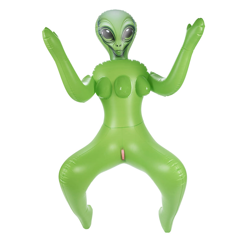 To Infinity - Opblaaspop Alien Vrouw met Drie Borsten - Groen-Erotiekvoordeel.nl