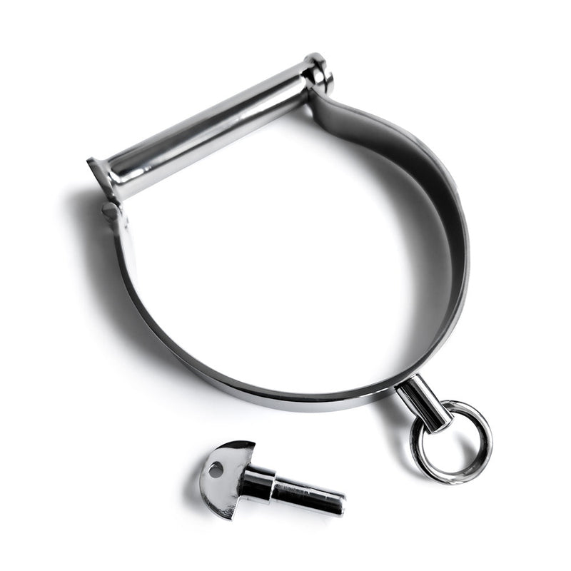 Black Label - Darby-stijl RVS Slaven Halsband - Collar-Erotiekvoordeel.nl