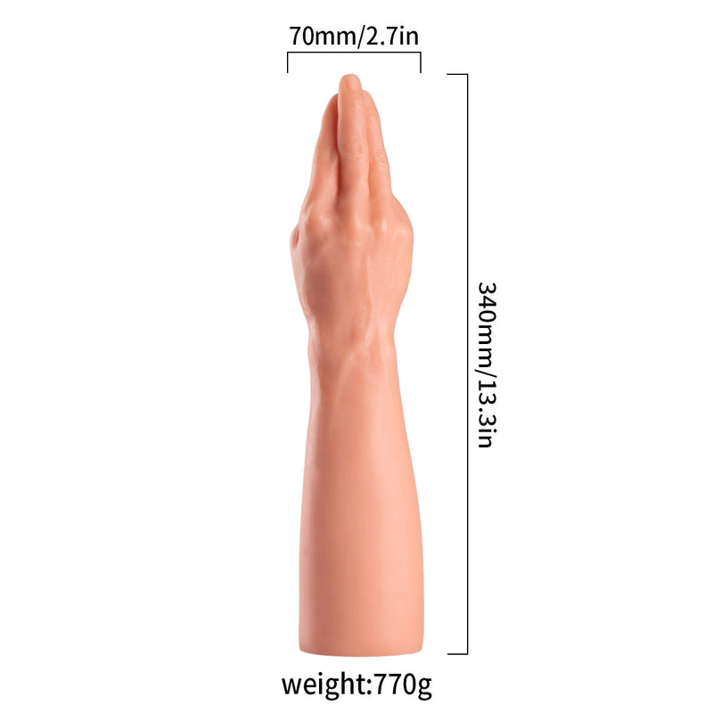 Lance's - PVC Hand Dildo - 35,1 cm - Lichte Huidskleur
