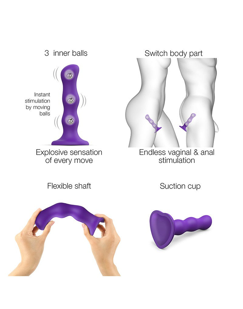 Strap-On-Me - Anaal Dildo - Buttplug Geisha Balls - Losse Roterende Balletjes - Paars-Erotiekvoordeel.nl