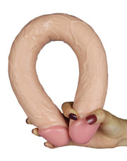 LoveToy - Kingsize Slim Ultra Dubbele Dildo 45 cm - Lichte Huidskleur-Erotiekvoordeel.nl