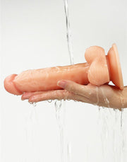 LoveToy - Easy Strap-on Set Met Dildo - 19 cm Met Balzak - Lichte Huidskleur-Erotiekvoordeel.nl