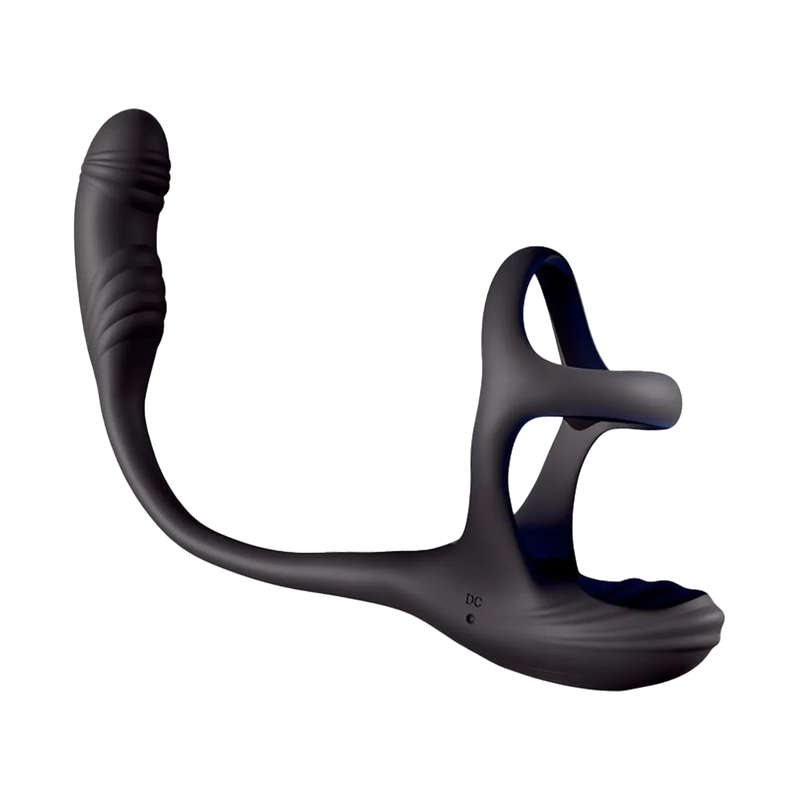 IY - Kamber - Golvende en Vibrerende Anaal Plug met Cockring - Zwart-Erotiekvoordeel.nl