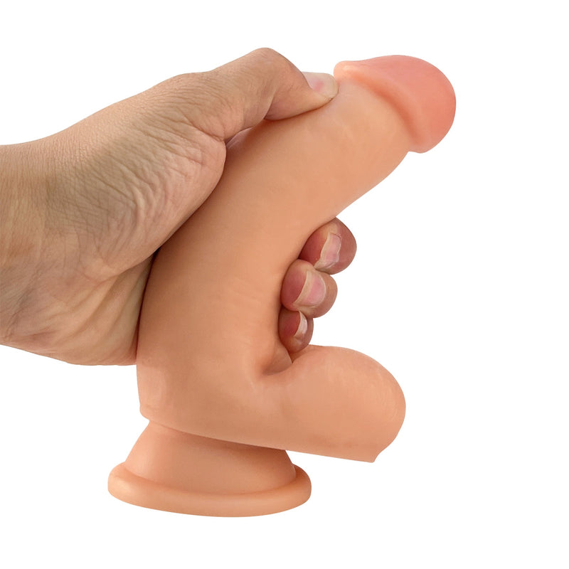 Lance's - PVC Dildo met Zuignap - 17,0 cm - Lichte Huidskleur