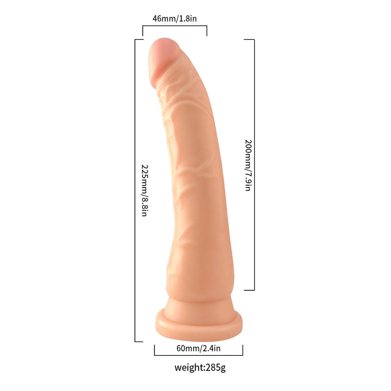 Lance's - PVC Dildo met Zuignap - -L- 25,1 cm - Lichte Huidskleur
