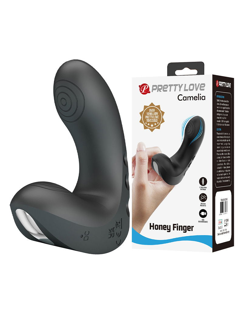 Pretty Love - Camelia - Vinger Vibrator - Zwart-Erotiekvoordeel.nl
