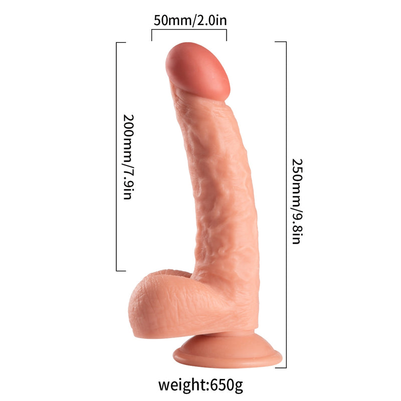 Lance's - PVC Dildo met Zuignap - 25,4 cm - Lichte Huidskleur