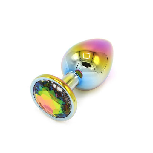 Kiotos - Rainbow Buttplug Aluminium Met Siersteen-Erotiekvoordeel.nl