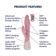 Satisfyer - Pearl Bunny 1 - Roterende Rabbit Vibrator - Dusty Rose-Erotiekvoordeel.nl