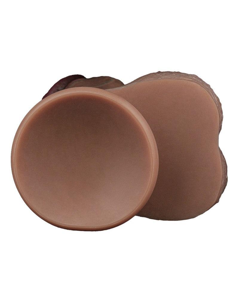 LoveToy - Dubbellaags Siliconen Dildo XXL - Lengte 33 cm - Diameter 7.6 cm - Bruin-Erotiekvoordeel.nl