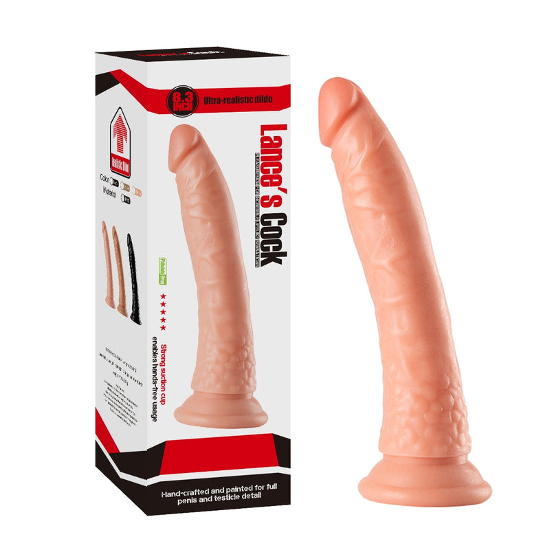 Lance's - PVC Dildo met Zuignap - 22,1 cm - Lichte Huidskleur