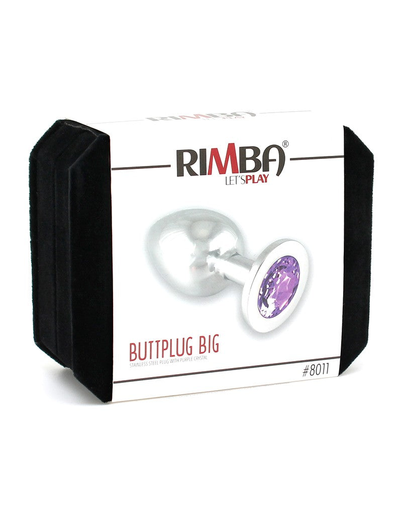 Rimba - Buttplug Groot Met Paars Kristal-Erotiekvoordeel.nl