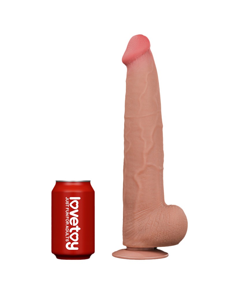 LoveToy - Sliding Skin Dildo - Lengte 34 cm - Lichte Huidskleur-Erotiekvoordeel.nl