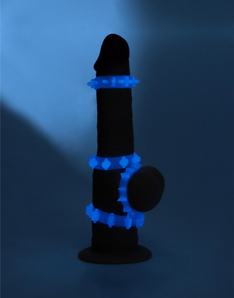 LoveToy - Lumino Play - Cockringen Set - 4-delig - Glow In The dark-Erotiekvoordeel.nl