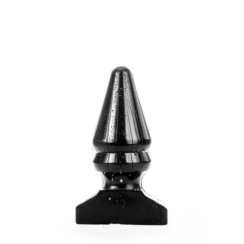 All Black - Grote Buttplug met Extra Ribbel - 28.5 cm - Zwart-Erotiekvoordeel.nl