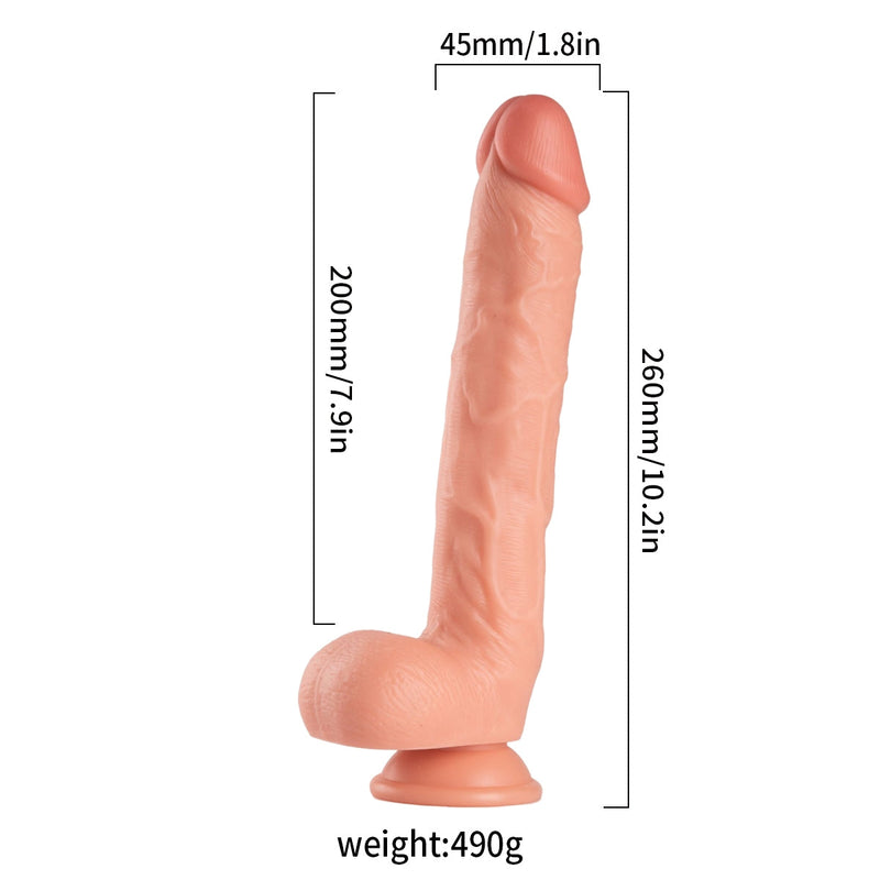 Lance's - PVC Dildo met Zuignap - 25,4 cm - Lichte Huidskleur