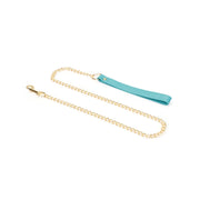 Liebe Seele - Siren's Cove Lamslederen Collar met Leiband - Turquoise-Erotiekvoordeel.nl