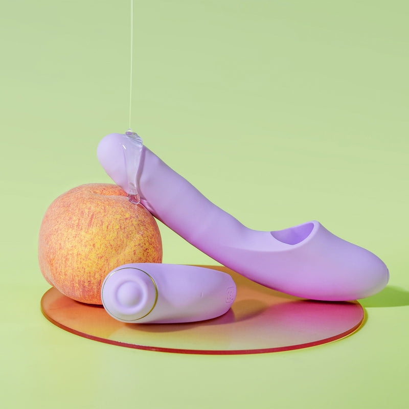 Svakom - DuoGlow – Stotende en Roterende Kralen Vibrator met Pulserende`Stimulator – Lila-Erotiekvoordeel.nl