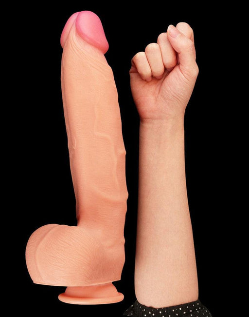LoveToy - Realistische XXL Dildo Met Zuignap 30.5 cm - Lichte Huidskleur-Erotiekvoordeel.nl