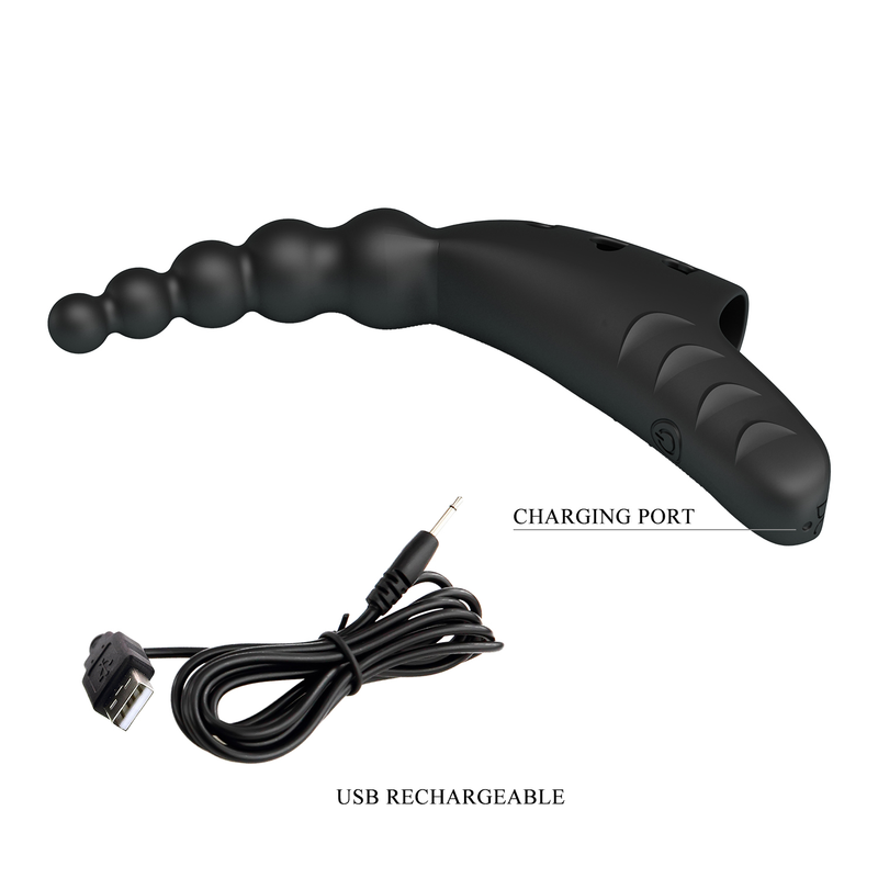 Pretty Love - Jordin - Krachtige Vinger Vibrator - Zwart-Erotiekvoordeel.nl