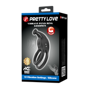 Pretty Love - Goodwin - Vibrerende Dubbele Penisring - Zwart-Erotiekvoordeel.nl