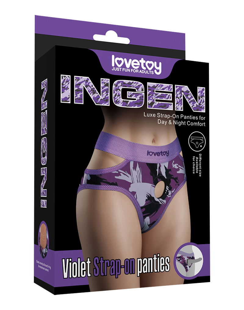 LoveToy - Ingen - Violet Strap-on Slipje - Maat M/L - Paars-Erotiekvoordeel.nl